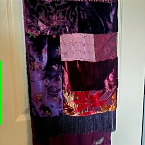 HENRI BENDEL Patchwork Velvet/Satin Scarf